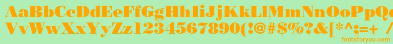 Bodoniposterc Font – Orange Fonts on Green Background