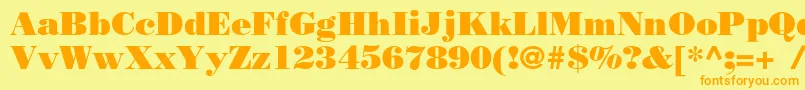 Bodoniposterc Font – Orange Fonts on Yellow Background