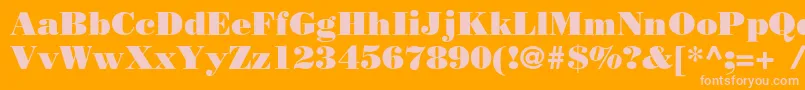 Bodoniposterc Font – Pink Fonts on Orange Background