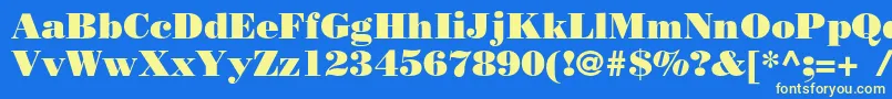 Bodoniposterc Font – Yellow Fonts on Blue Background