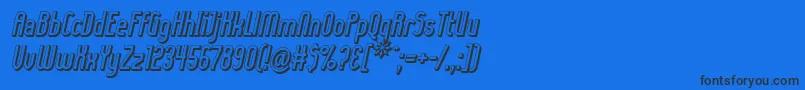 フォントLadyi3Do – 黒い文字の青い背景