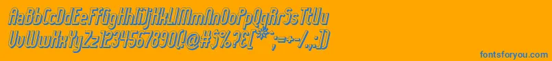 フォントLadyi3Do – オレンジの背景に青い文字