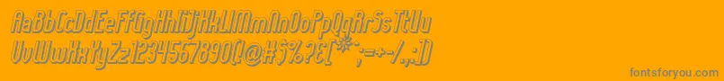 Ladyi3Do-Schriftart – Graue Schriften auf orangefarbenem Hintergrund