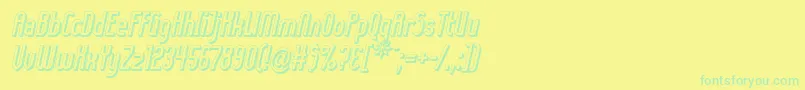 Ladyi3Do Font – Green Fonts on Yellow Background