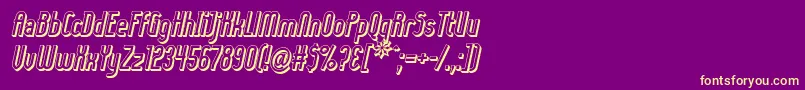 Ladyi3Do-Schriftart – Gelbe Schriften auf violettem Hintergrund