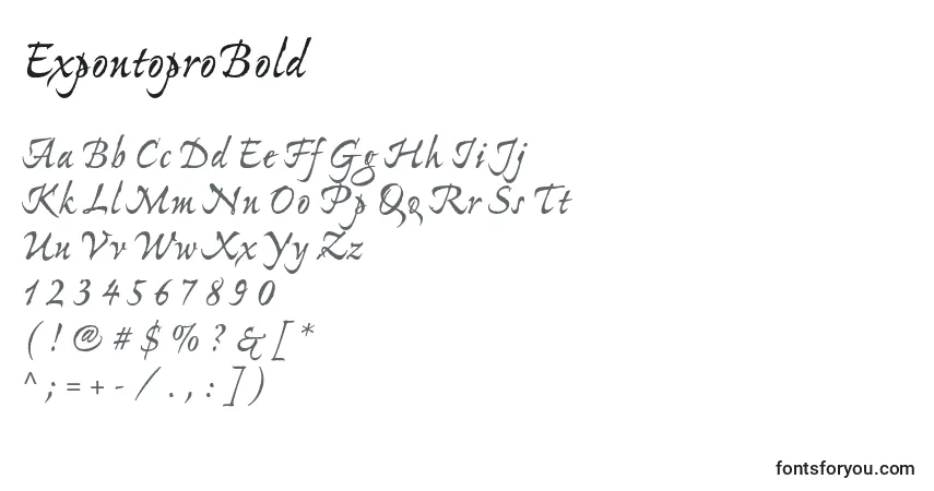 Schriftart ExpontoproBold – Alphabet, Zahlen, spezielle Symbole