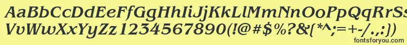 BenjaminMediumitalic Font – Black Fonts on Yellow Background