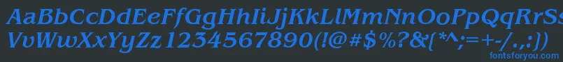 BenjaminMediumitalic Font – Blue Fonts on Black Background