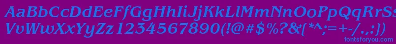 BenjaminMediumitalic Font – Blue Fonts on Purple Background