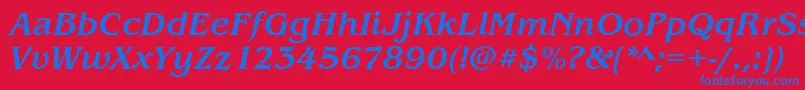 BenjaminMediumitalic Font – Blue Fonts on Red Background