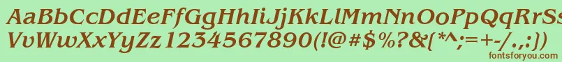 BenjaminMediumitalic Font – Brown Fonts on Green Background