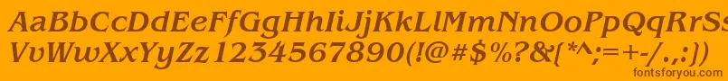 BenjaminMediumitalic Font – Brown Fonts on Orange Background