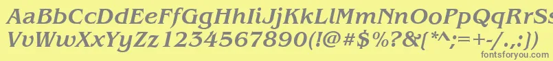 Fonte BenjaminMediumitalic – fontes cinzas em um fundo amarelo