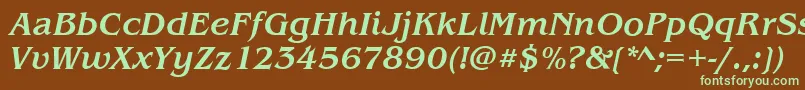 BenjaminMediumitalic Font – Green Fonts on Brown Background