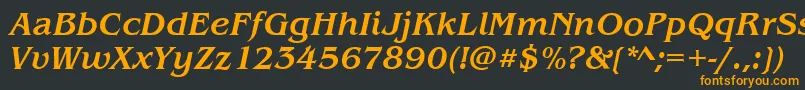 BenjaminMediumitalic Font – Orange Fonts on Black Background