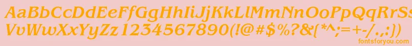 BenjaminMediumitalic Font – Orange Fonts on Pink Background