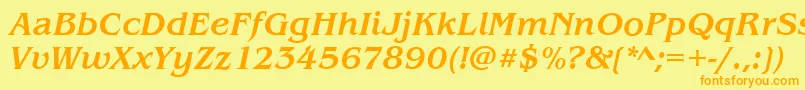 BenjaminMediumitalic Font – Orange Fonts on Yellow Background