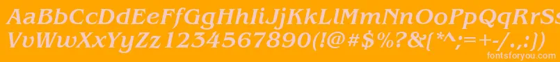 BenjaminMediumitalic Font – Pink Fonts on Orange Background