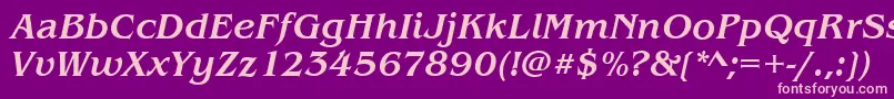 BenjaminMediumitalic Font – Pink Fonts on Purple Background