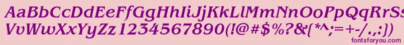 BenjaminMediumitalic Font – Purple Fonts on Pink Background