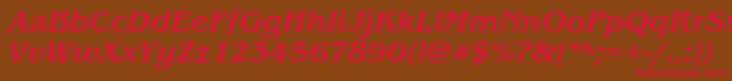 BenjaminMediumitalic Font – Red Fonts on Brown Background