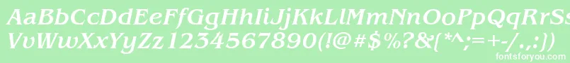 Fonte BenjaminMediumitalic – fontes brancas em um fundo verde