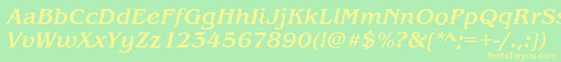 BenjaminMediumitalic Font – Yellow Fonts on Green Background