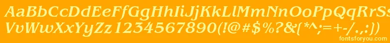 BenjaminMediumitalic Font – Yellow Fonts on Orange Background