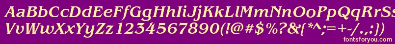 BenjaminMediumitalic Font – Yellow Fonts on Purple Background