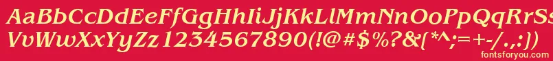 Fonte BenjaminMediumitalic – fontes amarelas em um fundo vermelho