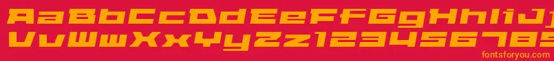 フォントElepao – 赤い背景にオレンジの文字