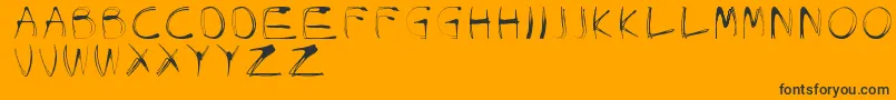 Fonte GlowCarroDanishSpiik – fontes pretas em um fundo laranja