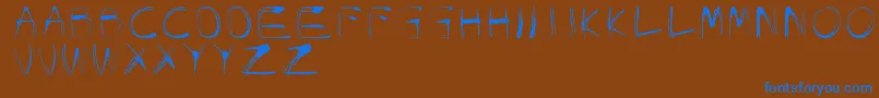 フォントGlowCarroDanishSpiik – 茶色の背景に青い文字