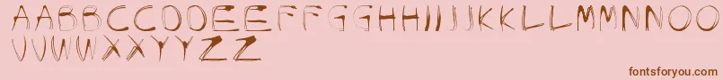 GlowCarroDanishSpiik-Schriftart – Braune Schriften auf rosa Hintergrund