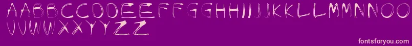 GlowCarroDanishSpiik-Schriftart – Rosa Schriften auf violettem Hintergrund