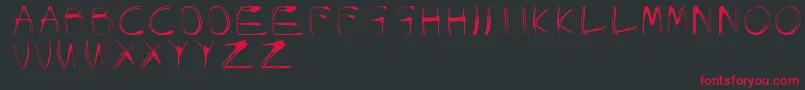 フォントGlowCarroDanishSpiik – 黒い背景に赤い文字