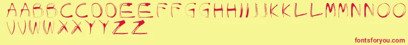 GlowCarroDanishSpiik Font – Red Fonts on Yellow Background