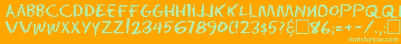 Erdust Font – Green Fonts on Orange Background