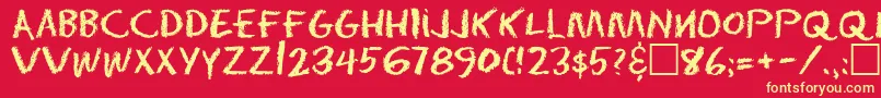 Erdust Font – Yellow Fonts on Red Background