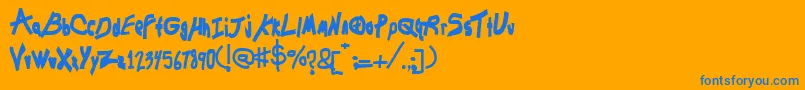 Chunkmuffin Font – Blue Fonts on Orange Background