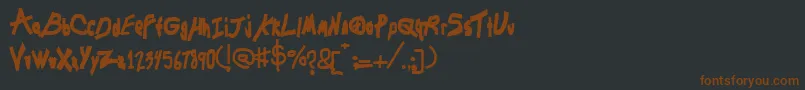 Chunkmuffin-fontti – ruskeat fontit mustalla taustalla
