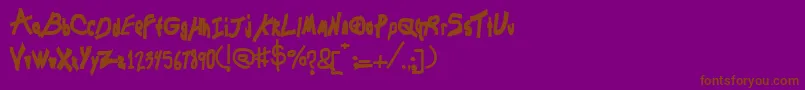 Chunkmuffin-Schriftart – Braune Schriften auf violettem Hintergrund