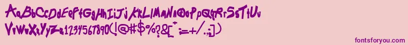 Chunkmuffin-fontti – violetit fontit vaaleanpunaisella taustalla