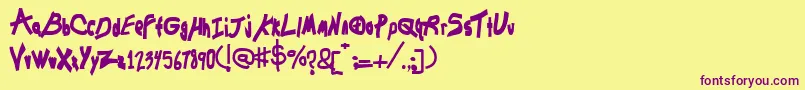 Chunkmuffin-Schriftart – Violette Schriften auf gelbem Hintergrund
