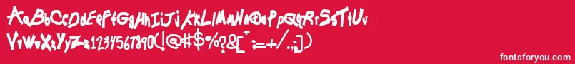 Chunkmuffin-fontti – valkoiset fontit punaisella taustalla