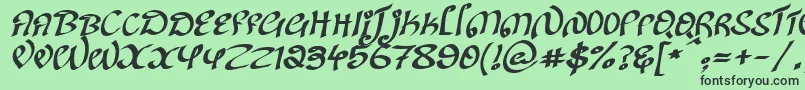 fuente KanglishItalic – Fuentes Negras Sobre Fondo Verde