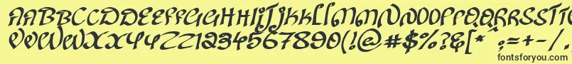 Шрифт KanglishItalic – чёрные шрифты на жёлтом фоне