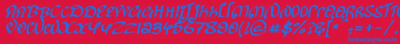 fuente KanglishItalic – Fuentes Azules Sobre Fondo Rojo