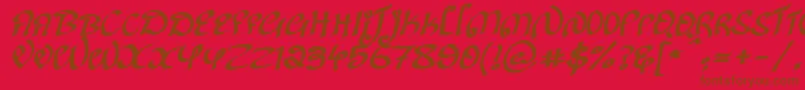 KanglishItalic Font – Brown Fonts on Red Background