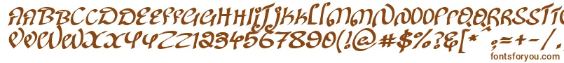 KanglishItalic-fontti – ruskeat fontit valkoisella taustalla